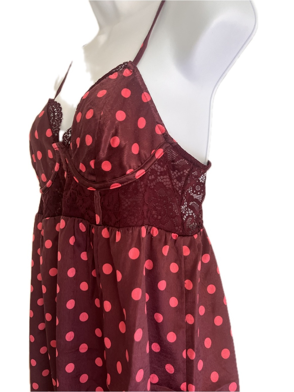 Free People Intimately "Midnight Muse" Mini Slip Dress in Wine Combo - Size M - Picture 4 of 10